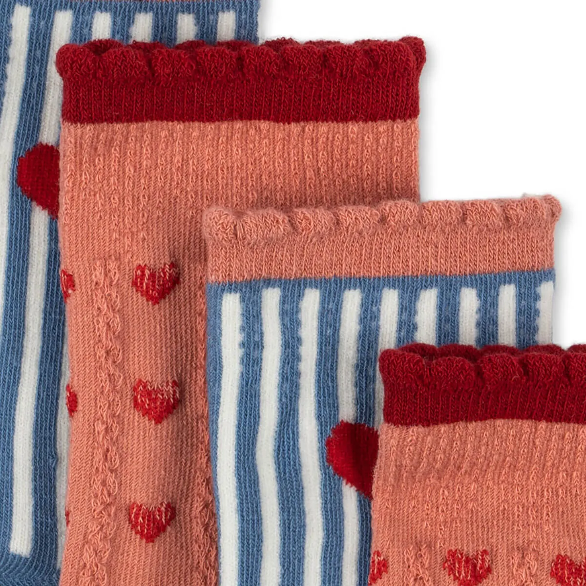 2 Pack Jacquard Socks in Heart Mix by Konges Slojd