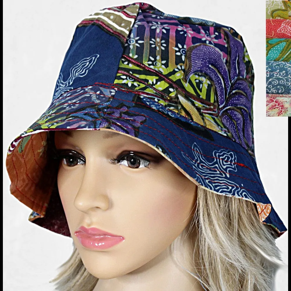 Antique Batik Patch Bucket Hat