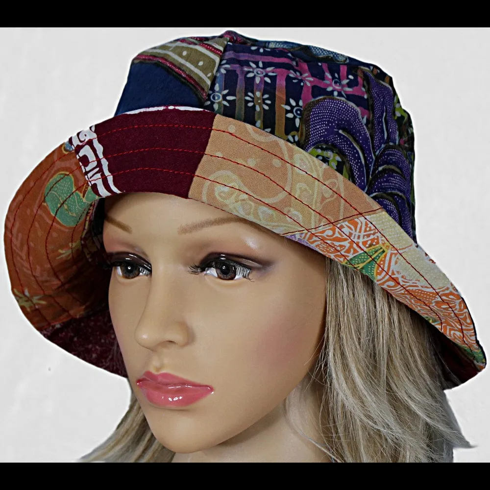 Antique Batik Patch Bucket Hat