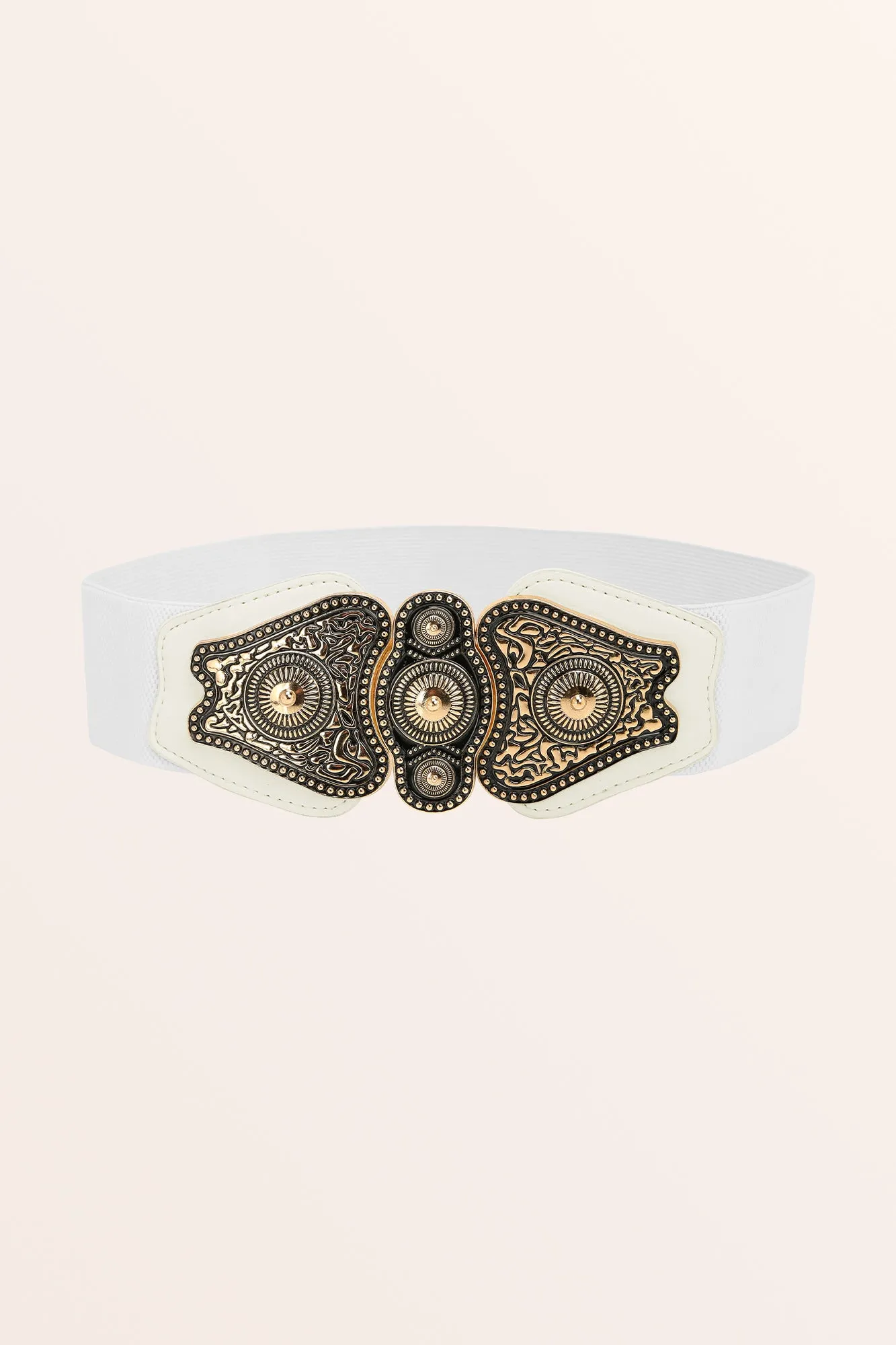 Antique Buckle Belt - White