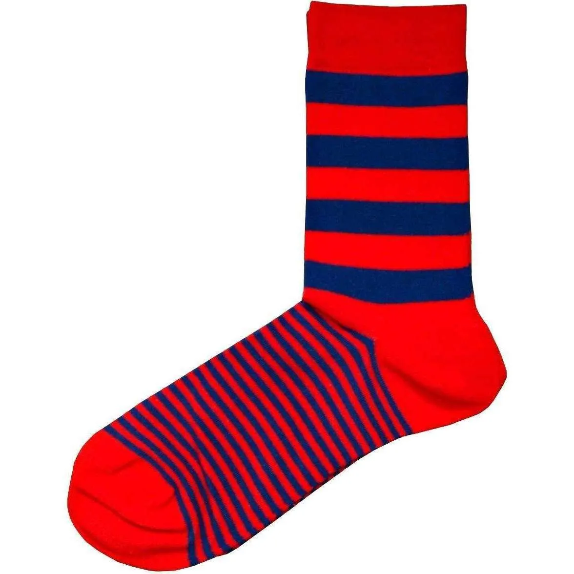 Bassin and Brown Graded Multi Striped Socks - Red/Blue