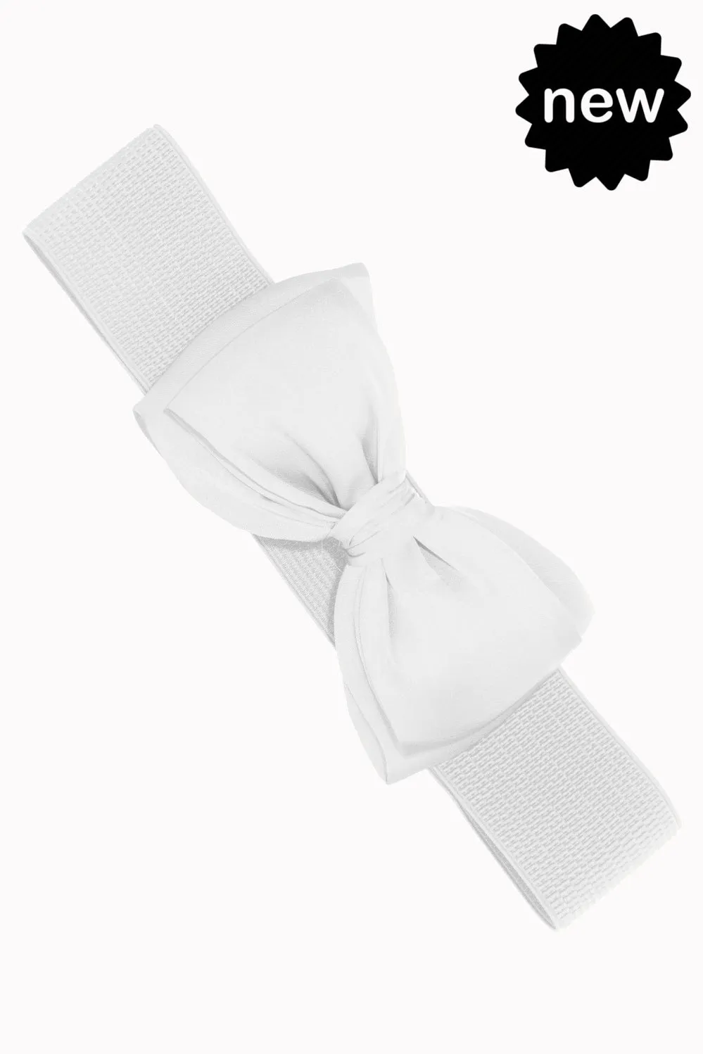 Bella Bow Belt in White by Banned