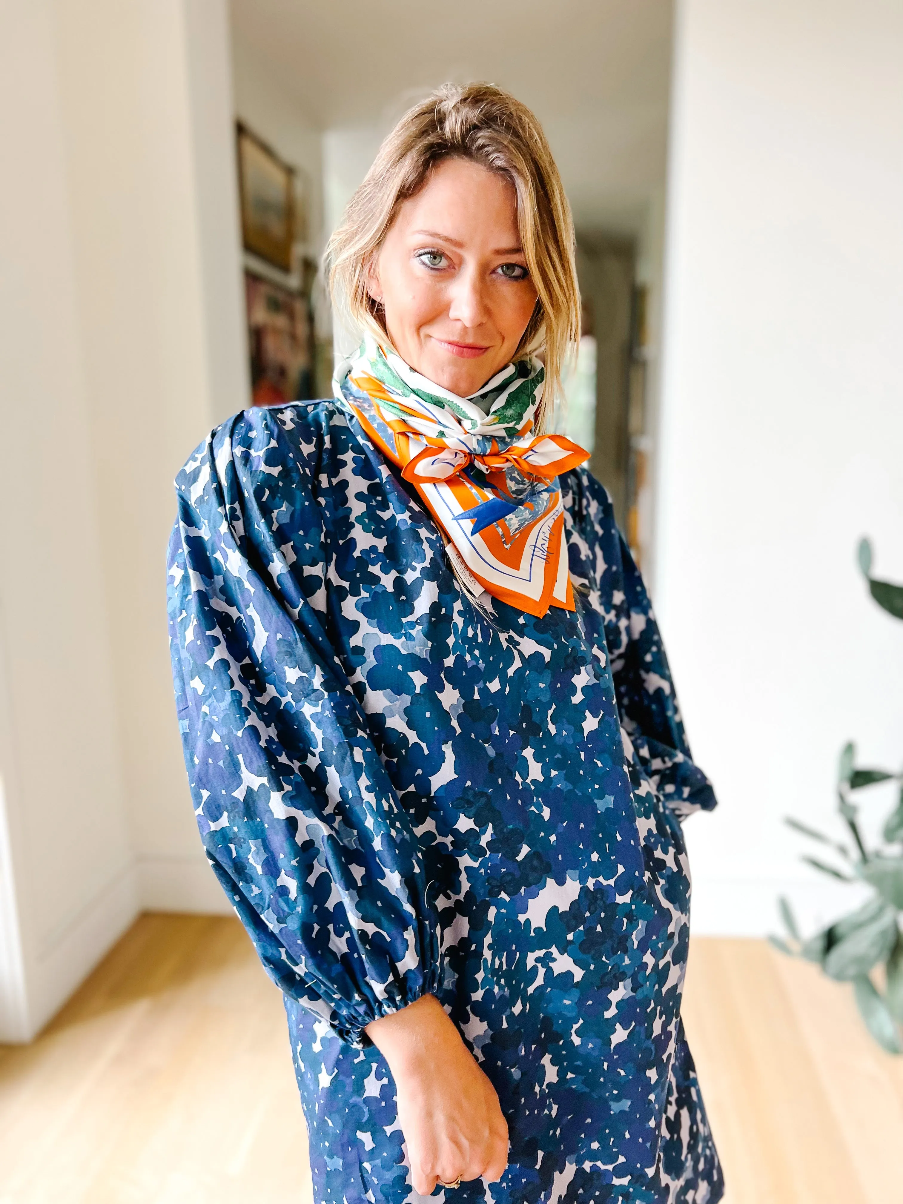 Blue & Orange Alligator Scarf