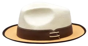 Bone/Camel/Brown Bruno Capelo Outcast Collection Wool Felt Fedora Men's Hat