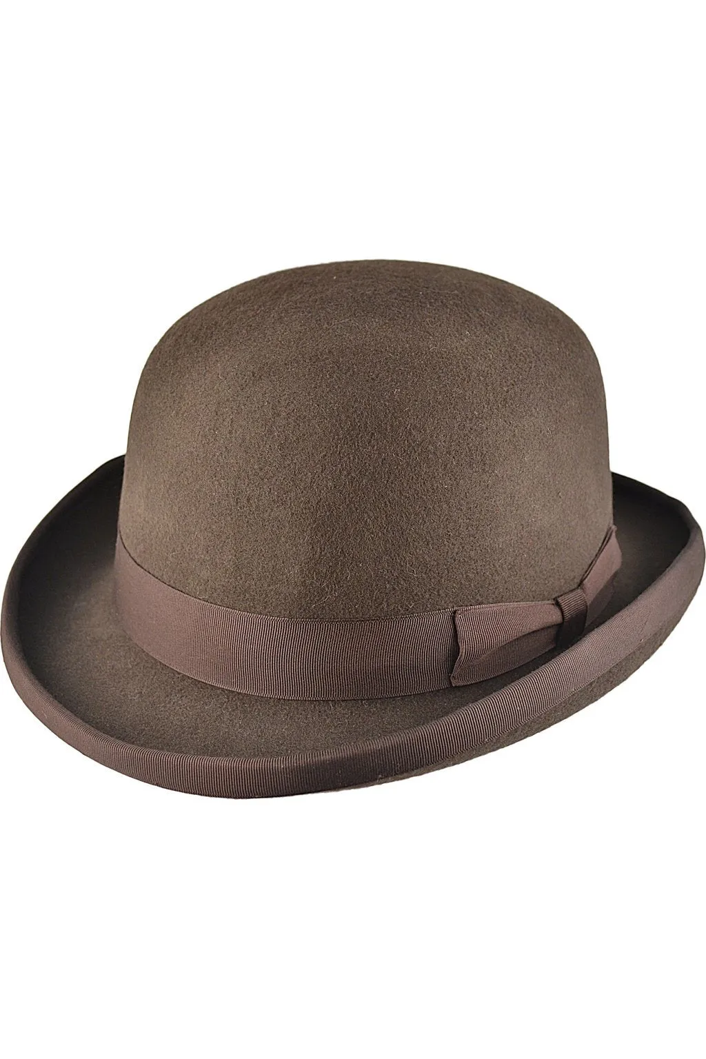 Brown Wool Felt Steampunk Bowler Hat