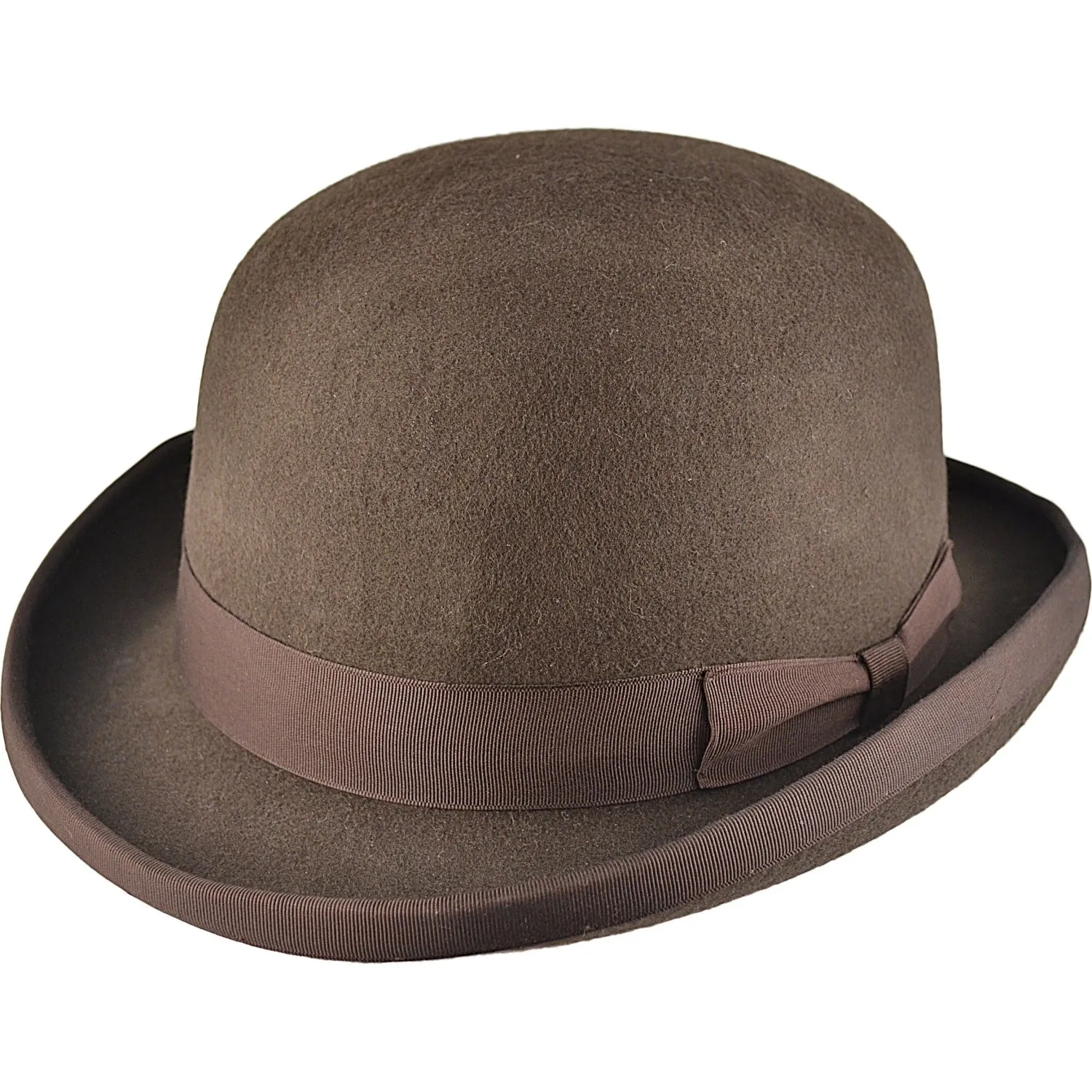 Brown Wool Felt Steampunk Bowler Hat