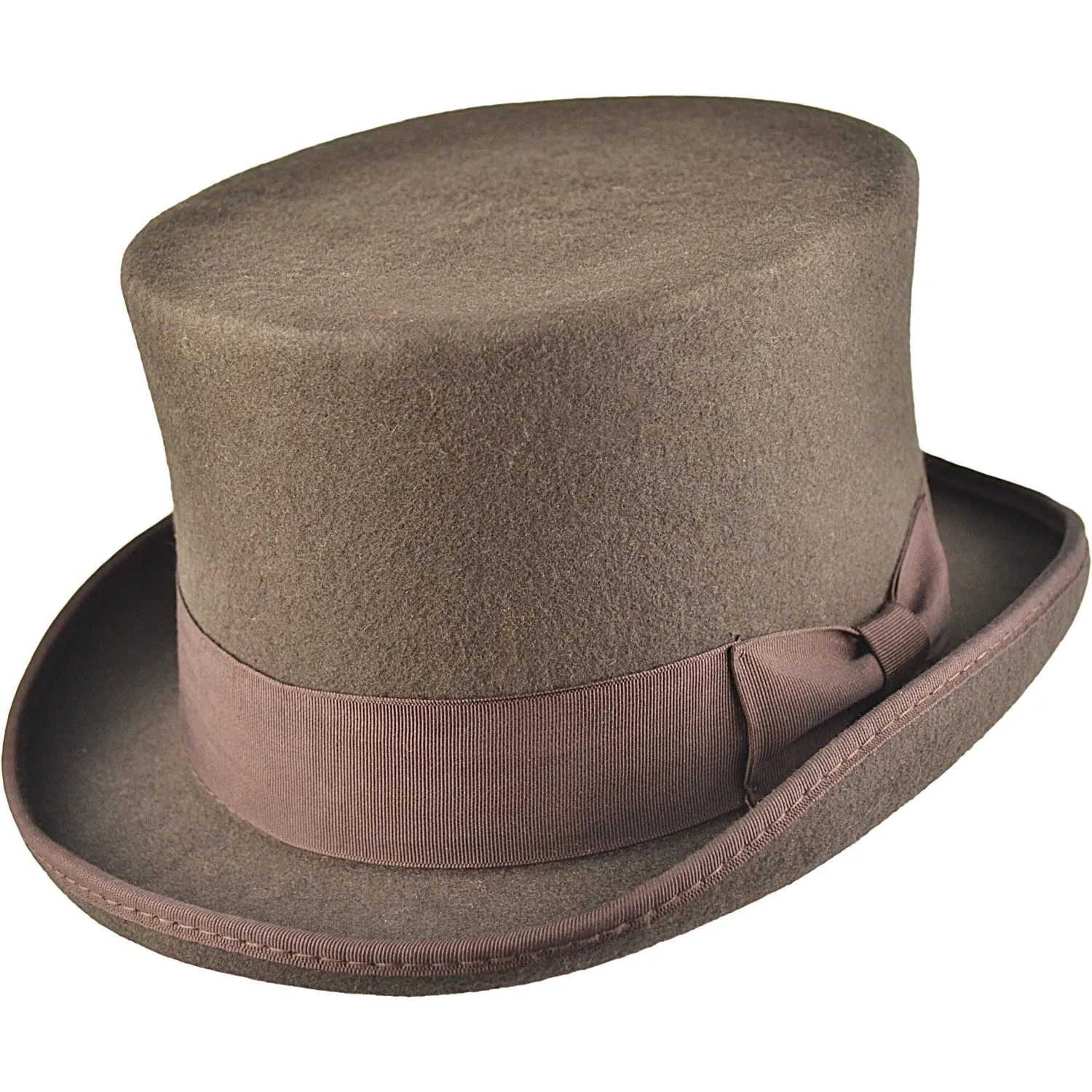 Brown Wool Felt Steampunk Top Hat