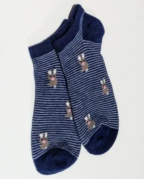 Bunny Rabbit Striped Ankle Socks