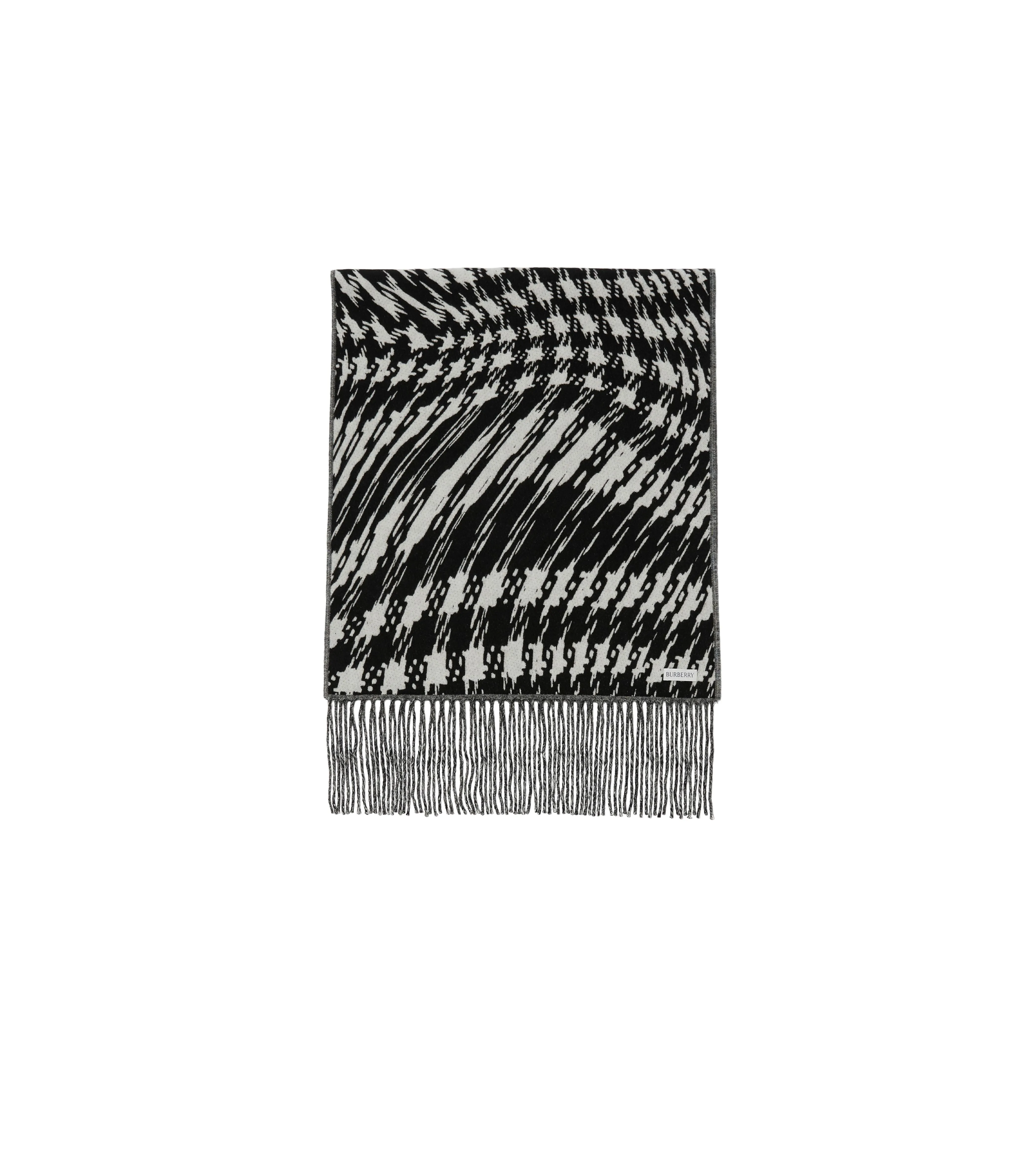 BURBERRY | WARPED HOUNDSTOOTH CASHMERE BLEND SCARF