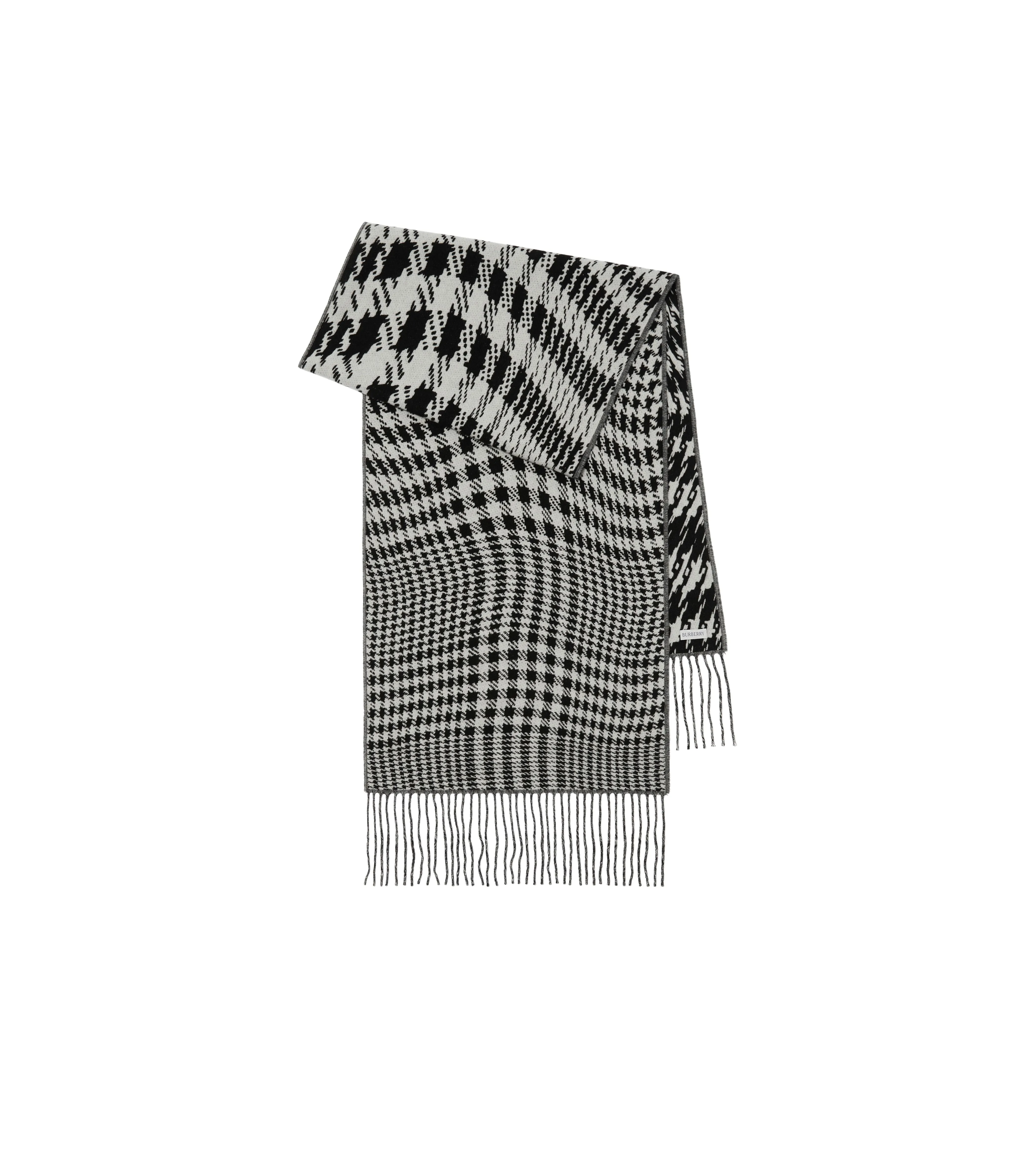 BURBERRY | WARPED HOUNDSTOOTH CASHMERE BLEND SCARF