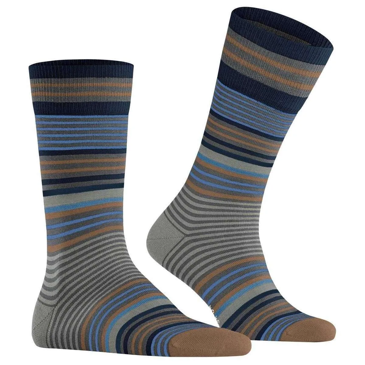 Burlington Stripe Socks - Dark Grey