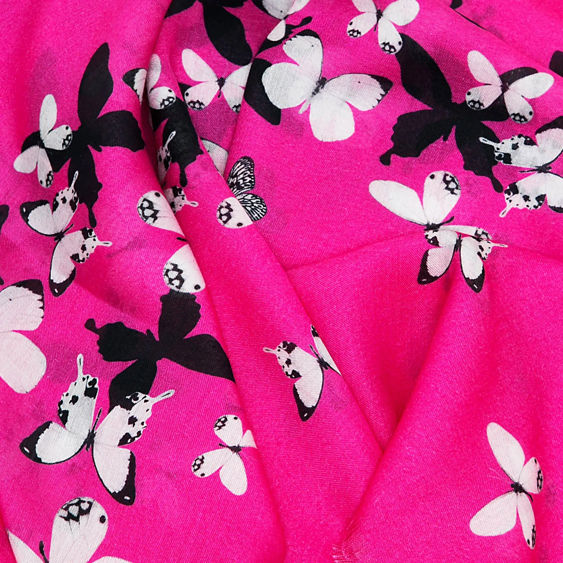 Butterflies Scarf Fuchsia Pink