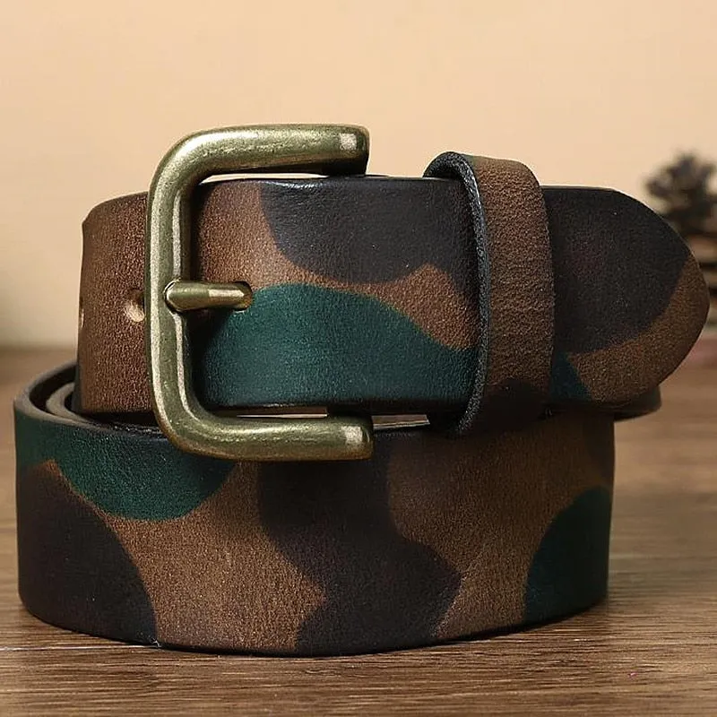 Camouflage Genuine Leather Retro Belt