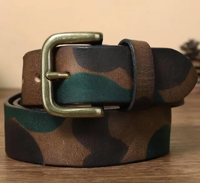 Camouflage Genuine Leather Retro Belt