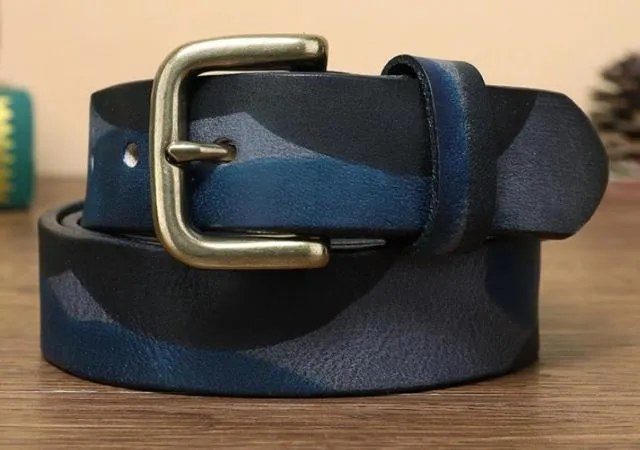 Camouflage Genuine Leather Retro Belt