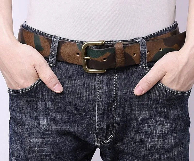 Camouflage Genuine Leather Retro Belt