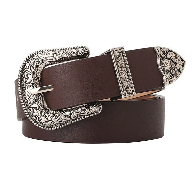 Carve Pu Pin Buckle Belt