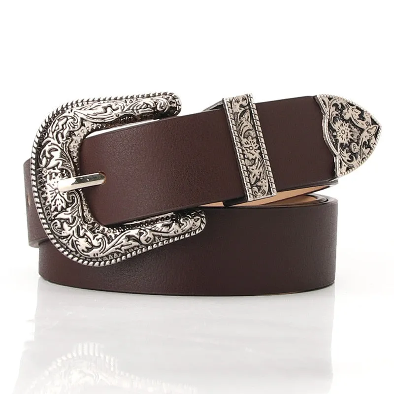 Carve Pu Pin Buckle Belt