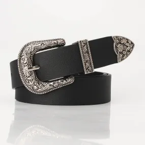 Carve Pu Pin Buckle Belt