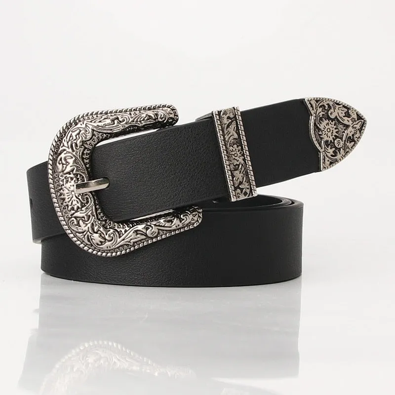 Carve Pu Pin Buckle Belt