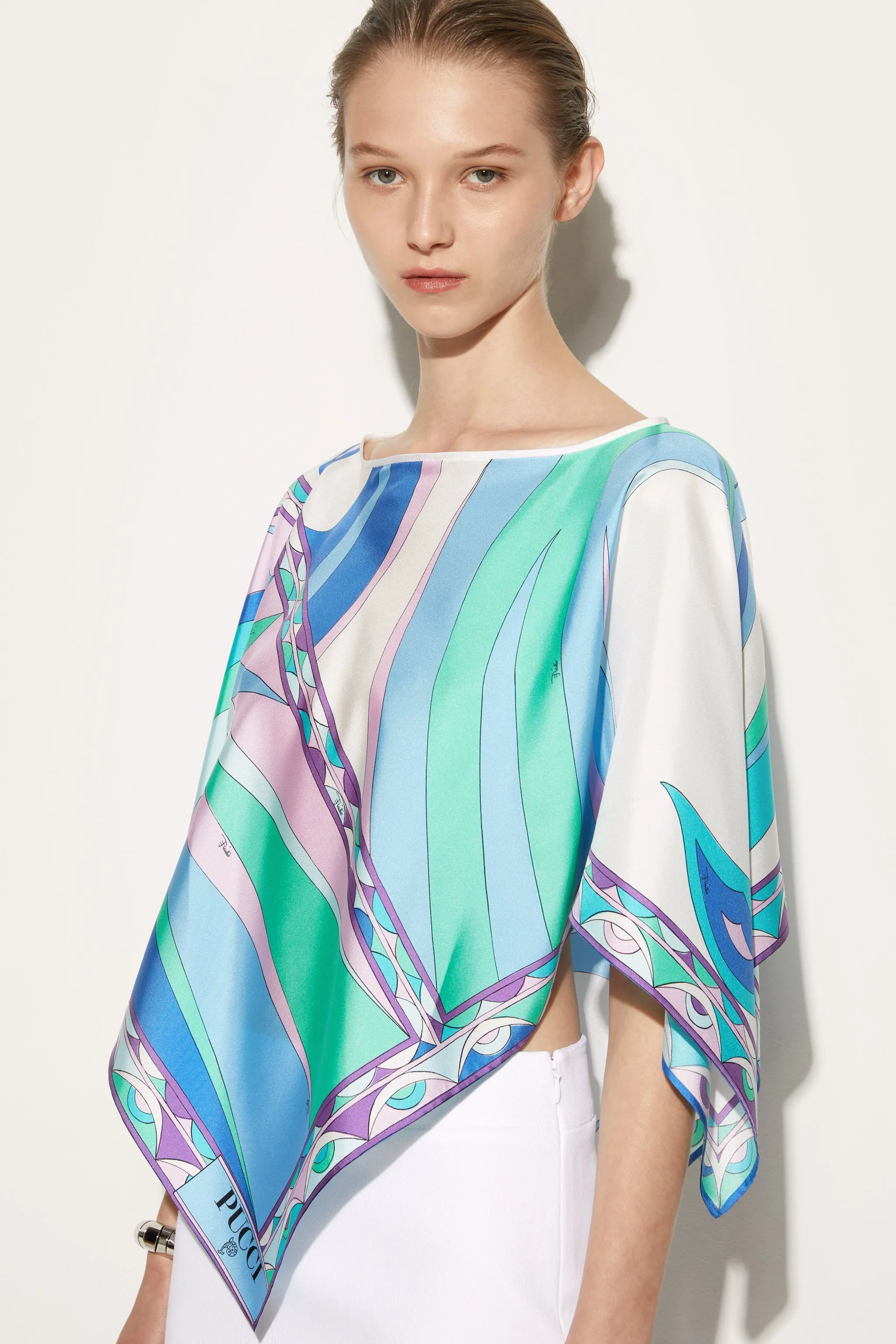 Cigni-Print Silk Top