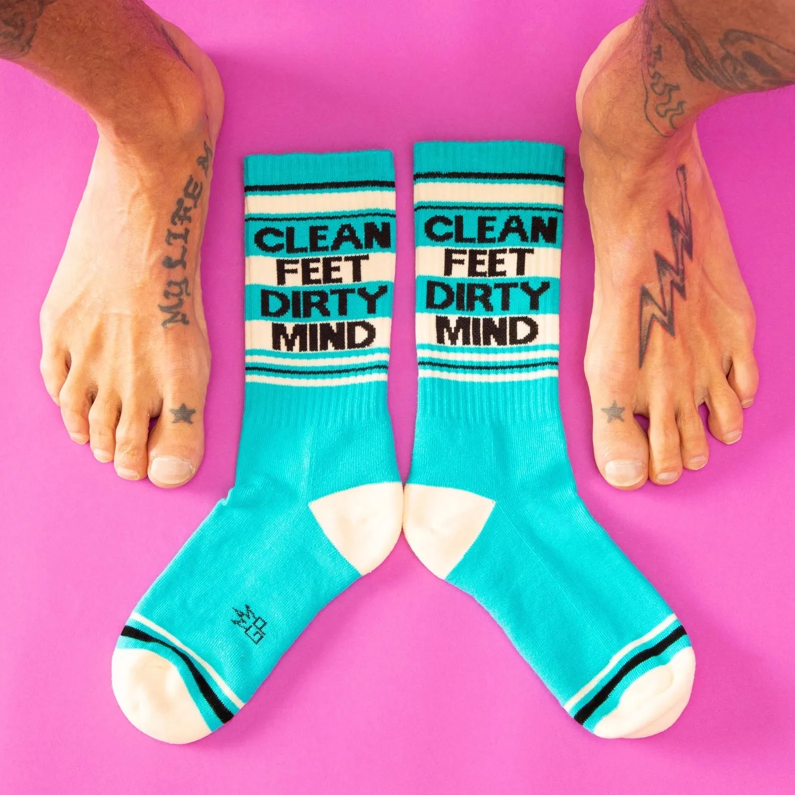 Clean Feet Dirty Mind Crew Socks  | Gym Socks | Unisex | Men's Women's