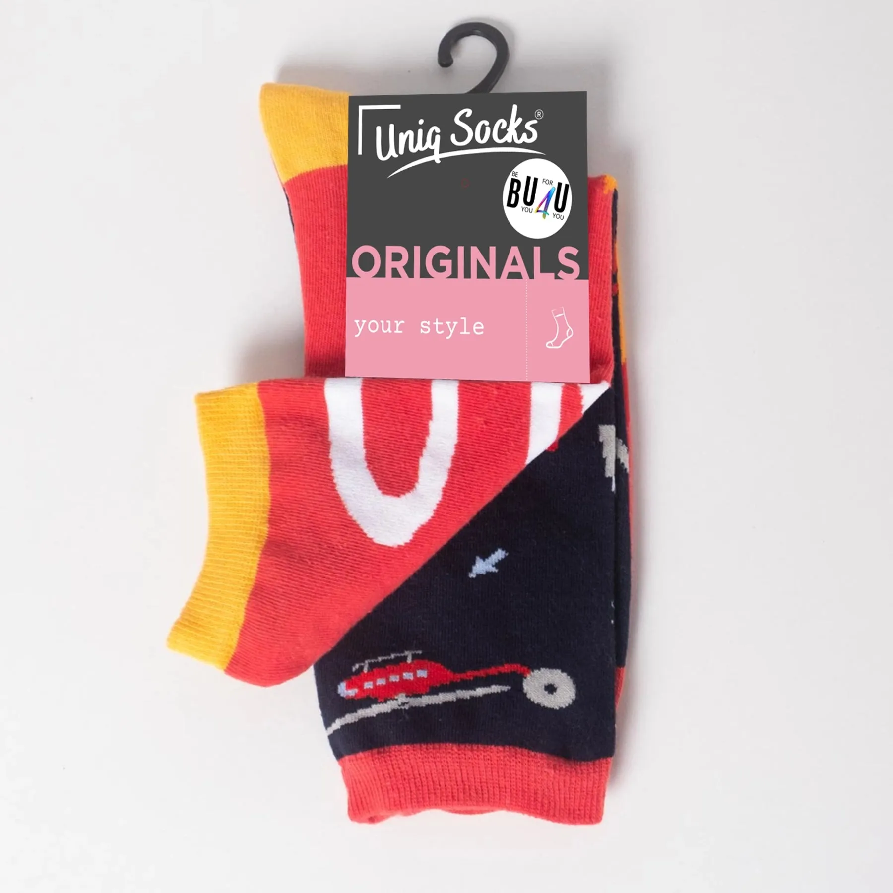 Cotton, Mismatched, Fire-fighting Themed Socks