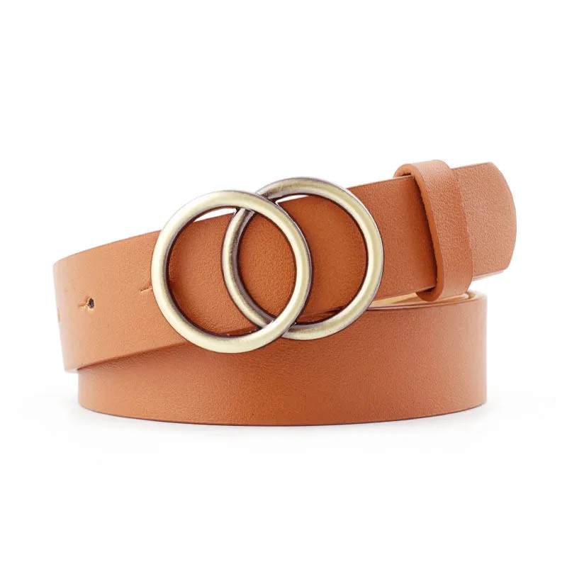 European And American Cross-border Round Buckle Belt Women Casual