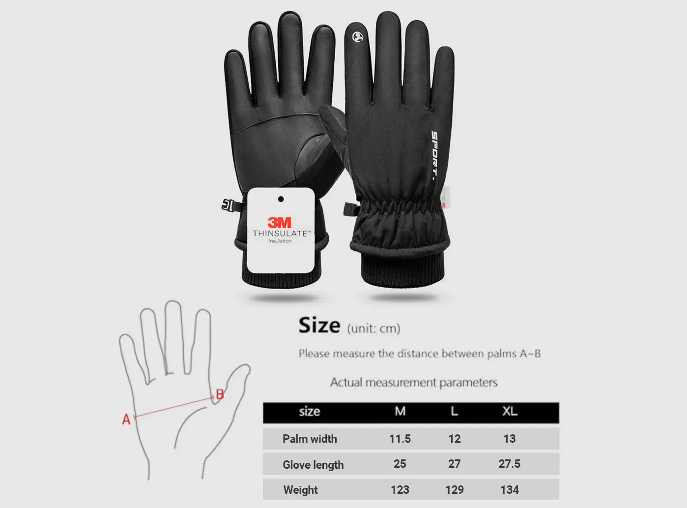 FitVille Unisex Heated Ski Gloves