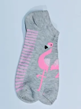 Flamingo Stripe Ankle Socks