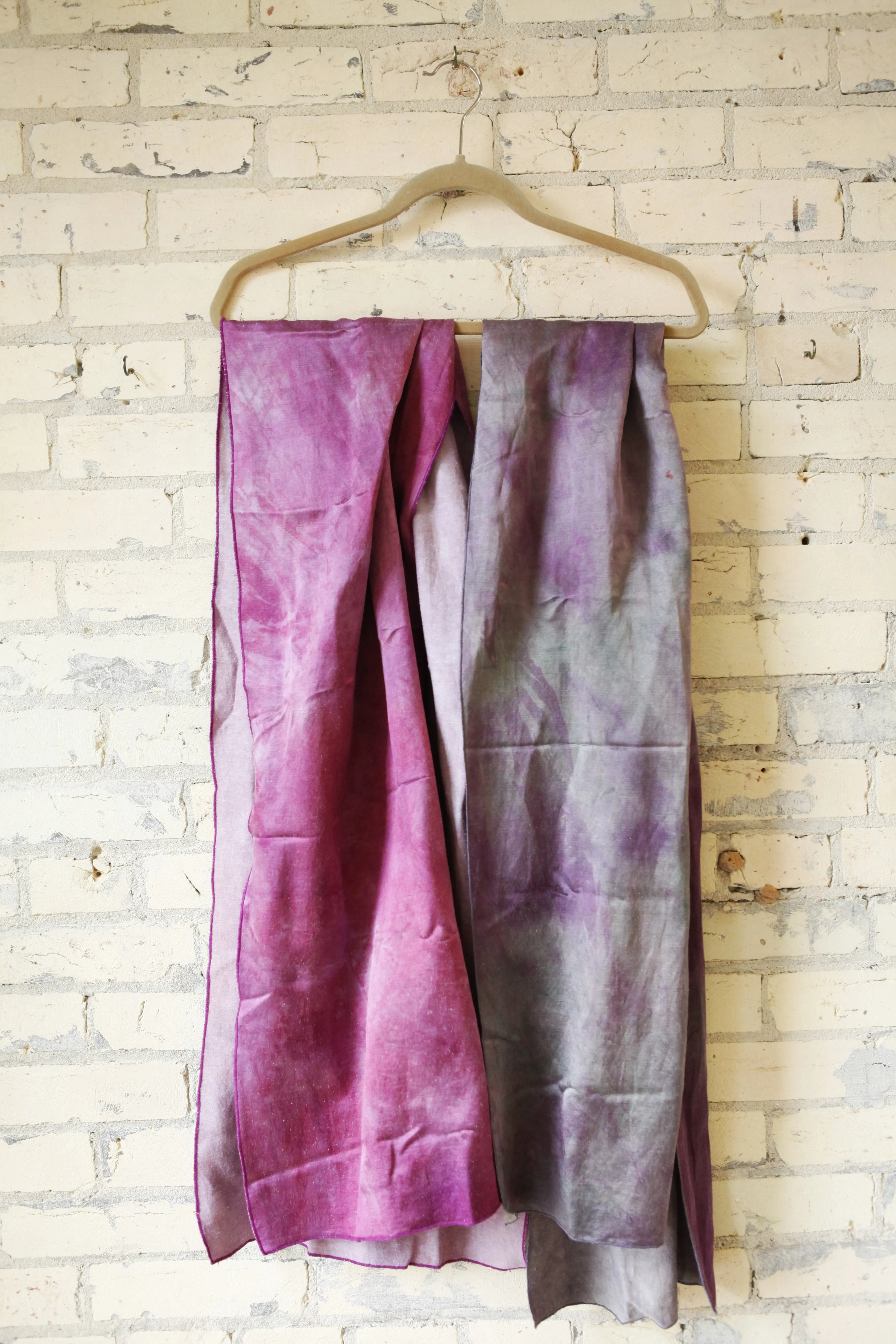 Hand Dyed Hemp Silk Scarf