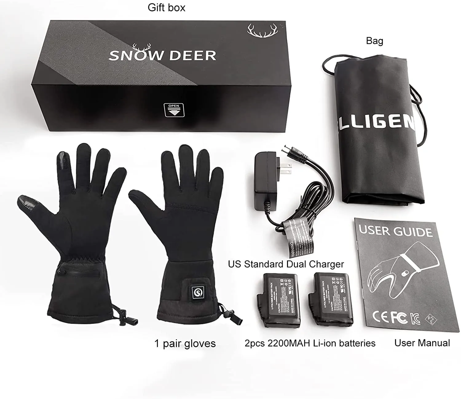 Heated Gloves - Lycra & Neoprene Material for Cold Weather