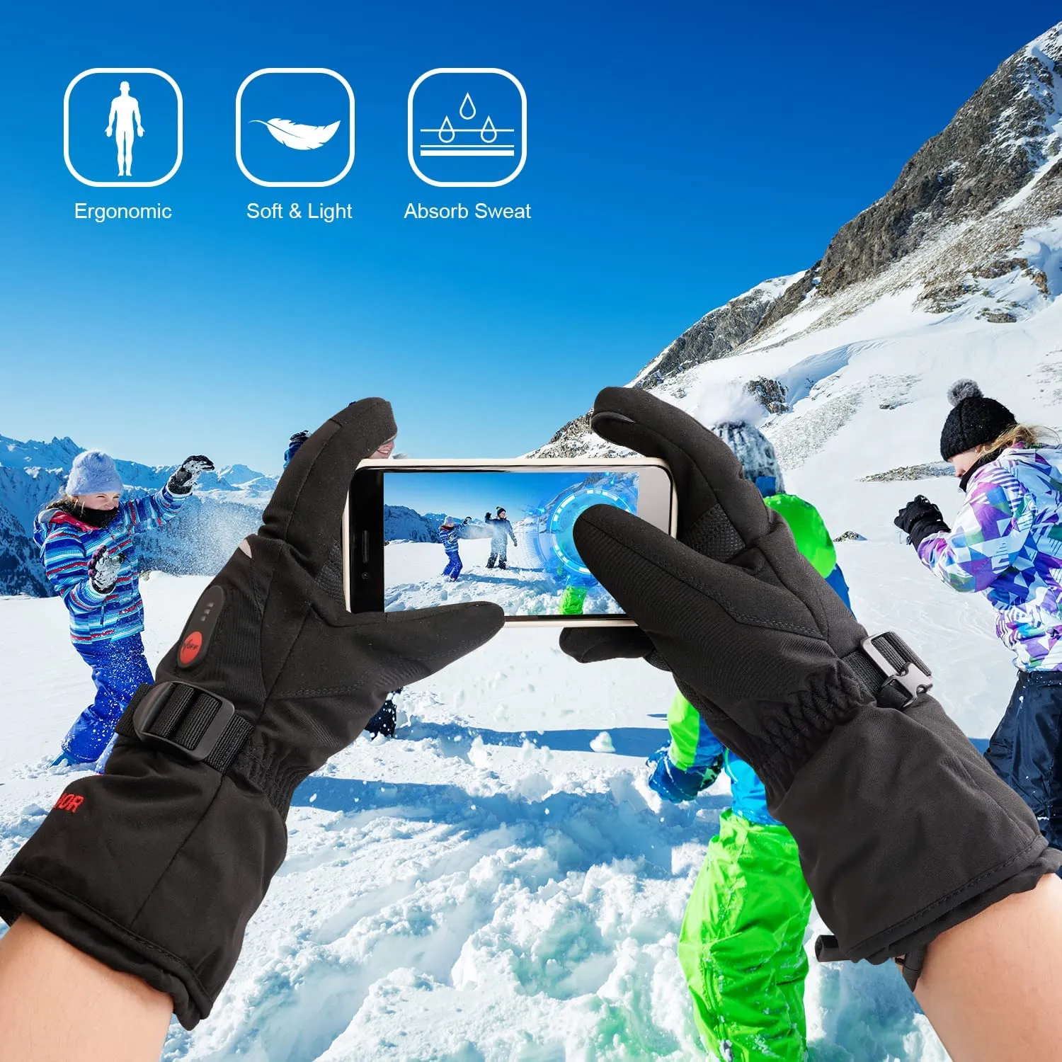 Heated Gloves - Touch Screen Design for Winter Warmth