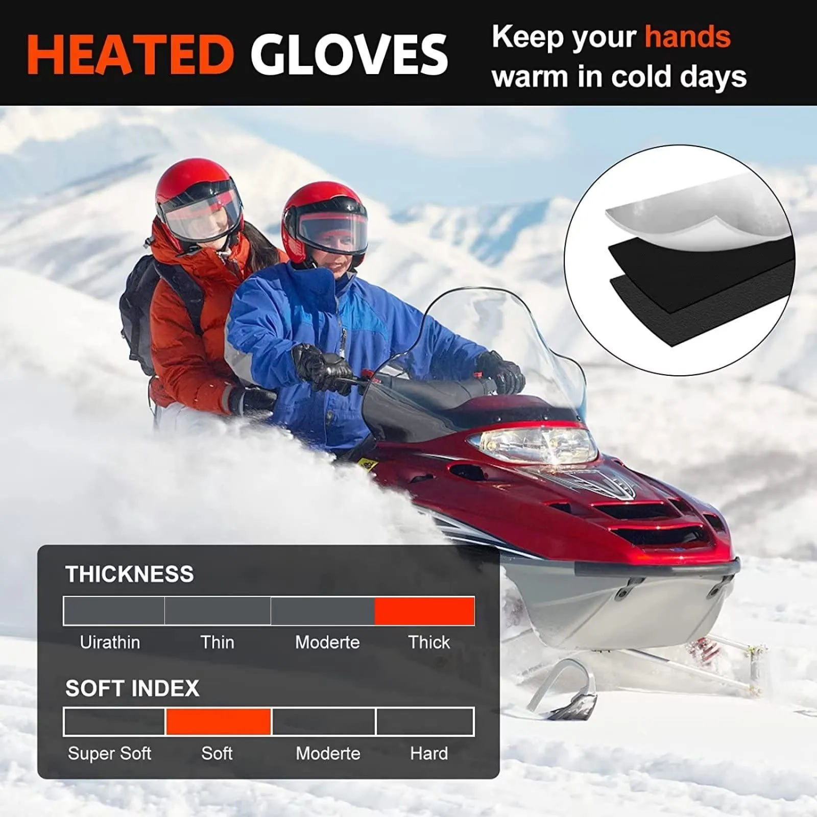 Heated Motorcycle Gloves - Microcarbon Fiber Warmth for Winter