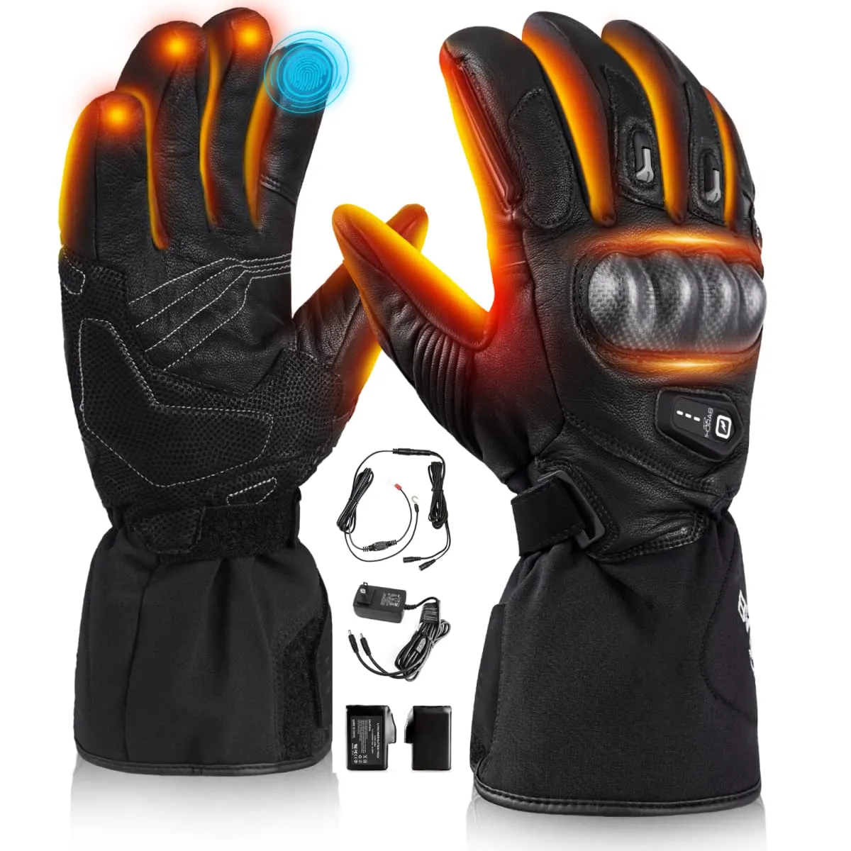 Heated Motorcycle Gloves - Microcarbon Fiber Warmth for Winter