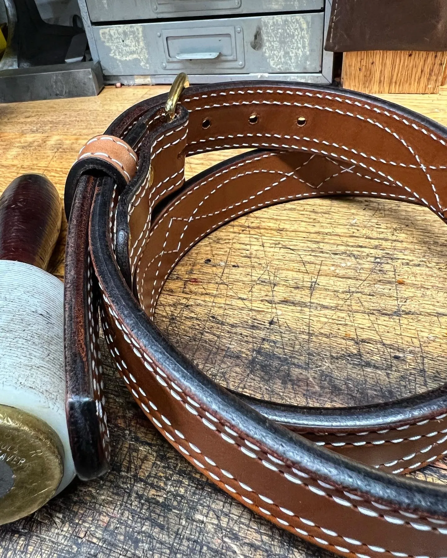 Heavy Duty Lined Everyday Belt/ Gunslinger Stitch Pattern