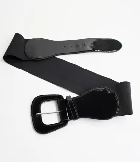 Hell Bunny 1950s Style Black Elastic Rizzo Cinch Belt