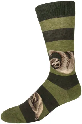 Just Hanging to Meet You Mens Crew Socks in Heather Peat