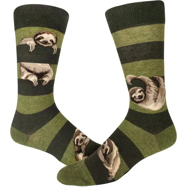 Just Hanging to Meet You Mens Crew Socks in Heather Peat