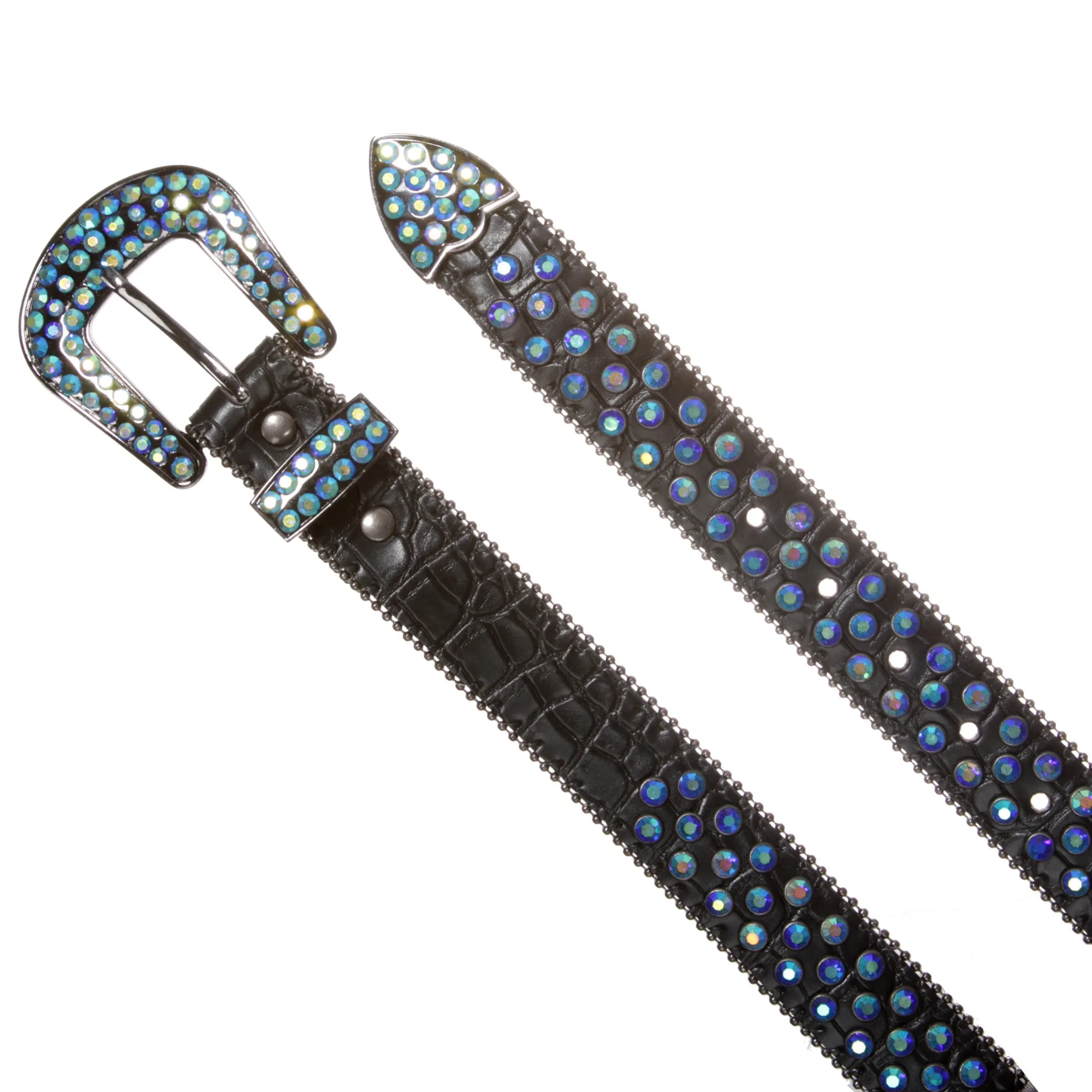 Kids Cowboy Cowgirl Classic Western Rhinestone Bling Studded Diamond Leather Belt