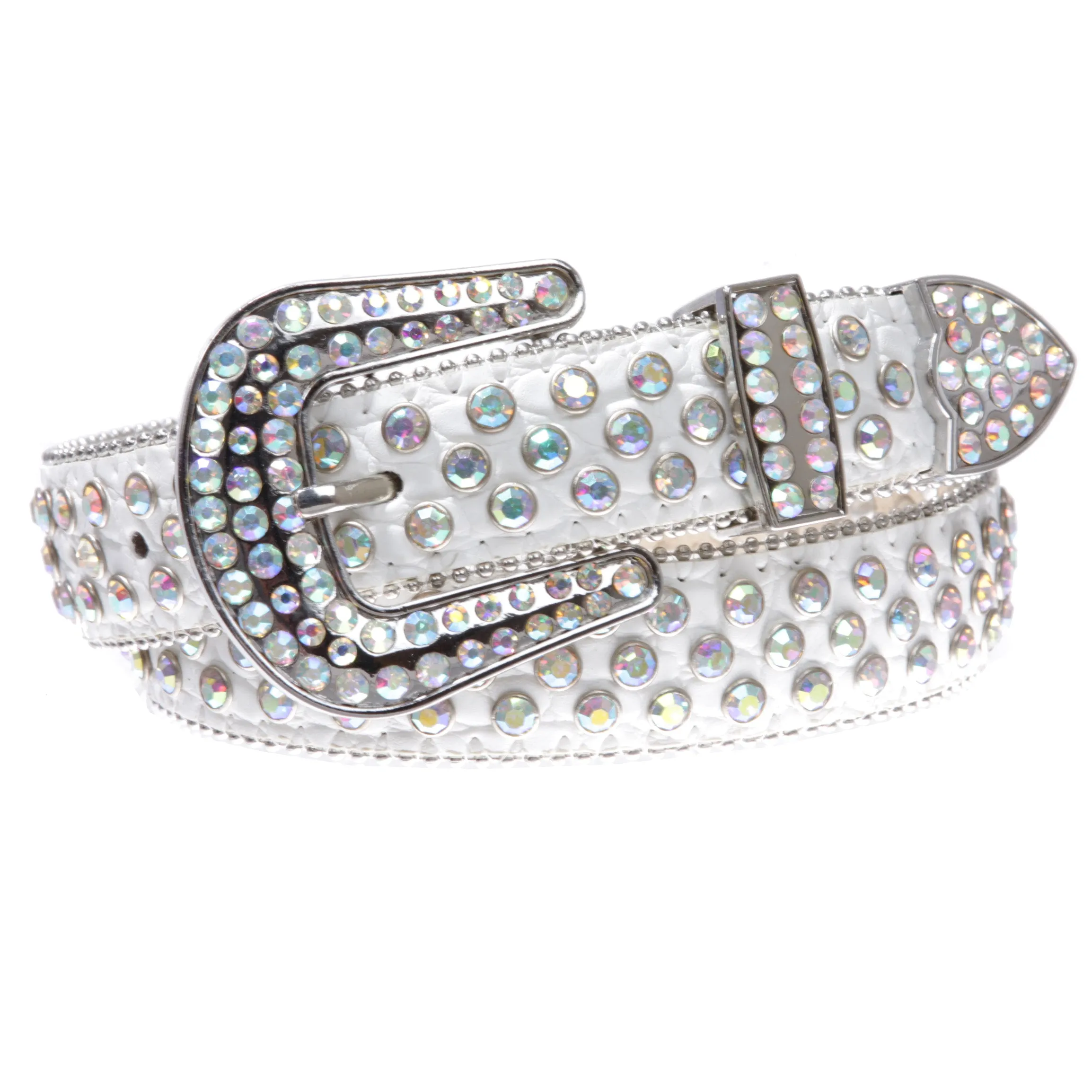 Kids Cowboy Cowgirl Classic Western Rhinestone Bling Studded Diamond Leather Belt