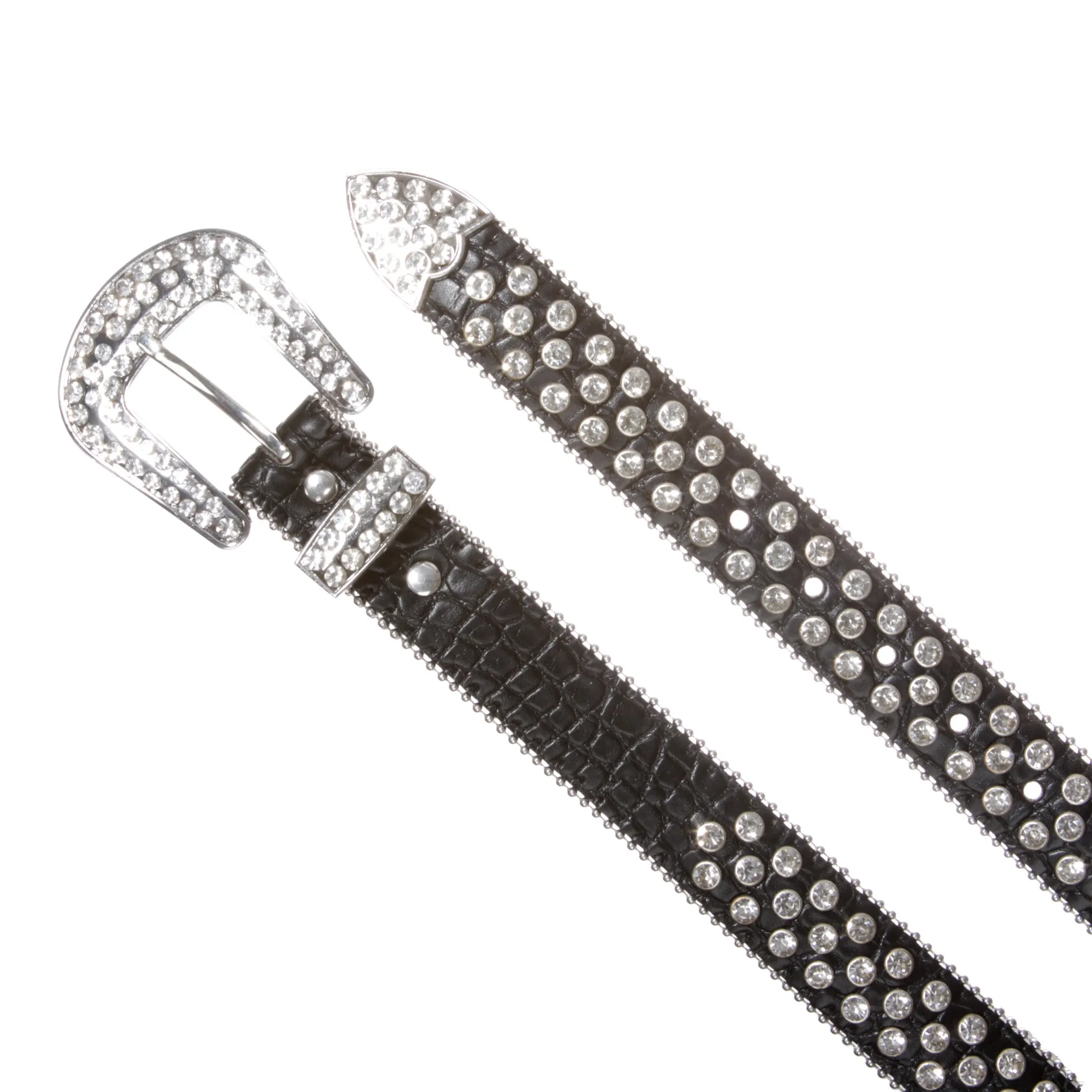 Kids Cowboy Cowgirl Classic Western Rhinestone Bling Studded Diamond Leather Belt