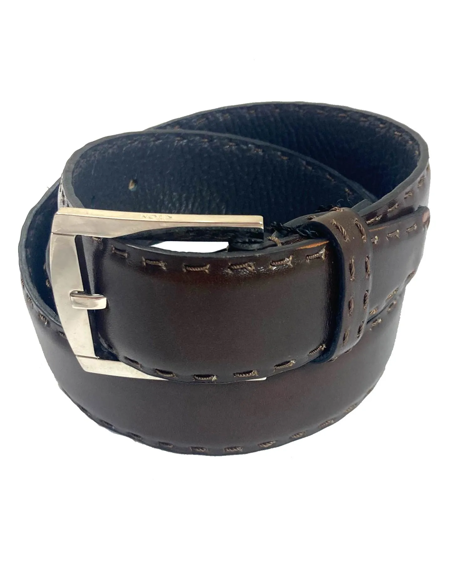 Kiton Belt Brown Smooth Leather Men Belt 105/ 42