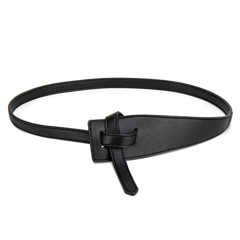 Knotted Leather Waist Belt with Soft Knot Detail