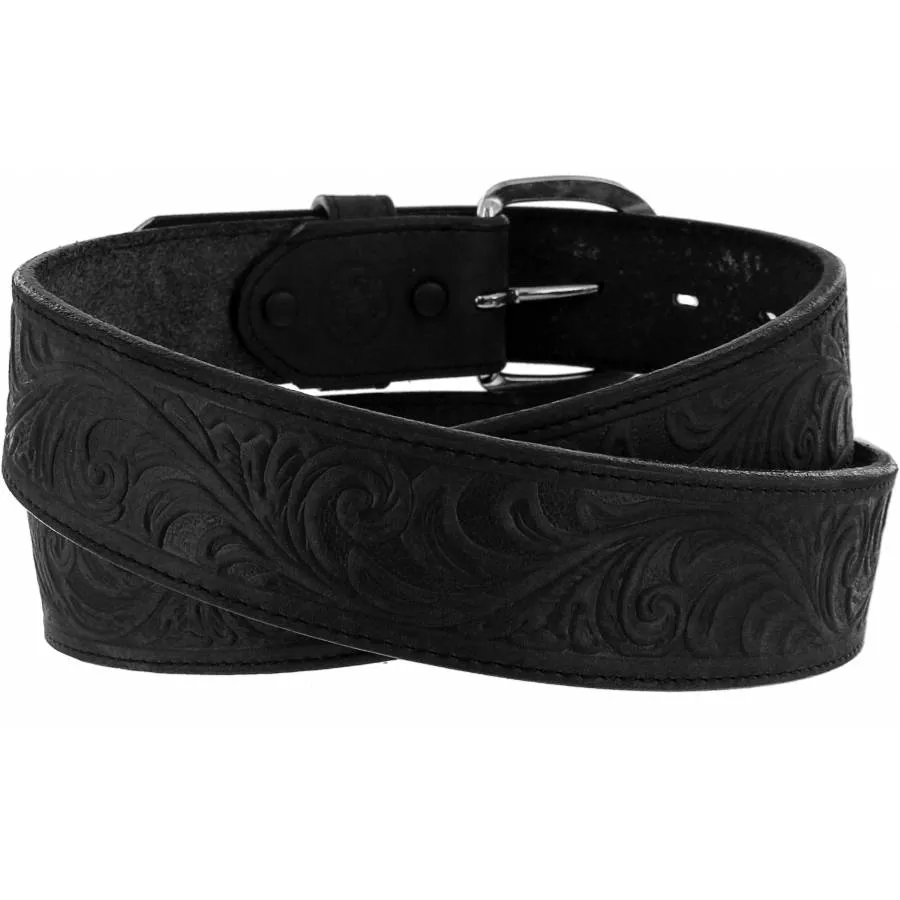 Leegin Silvercreek Black Hand Tooled Western Belt Style 53903