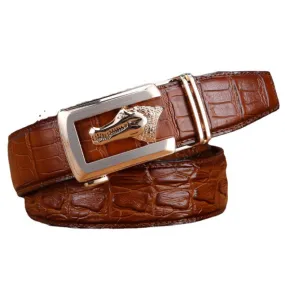 LuxeMod Retro Exotic Solid Cow Skin Belt