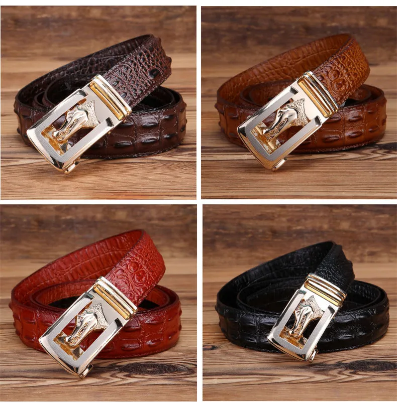 LuxeMod Retro Exotic Solid Cow Skin Belt