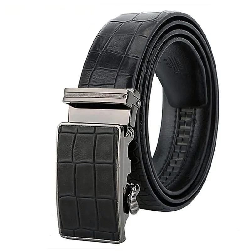 Luxury Crocodile Pattern Leather Belt