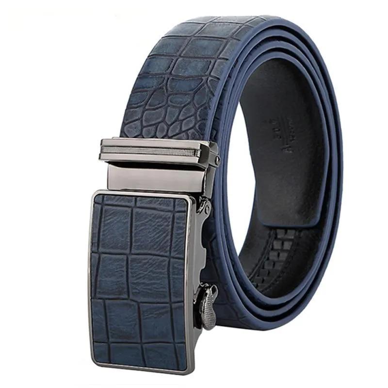 Luxury Crocodile Pattern Leather Belt