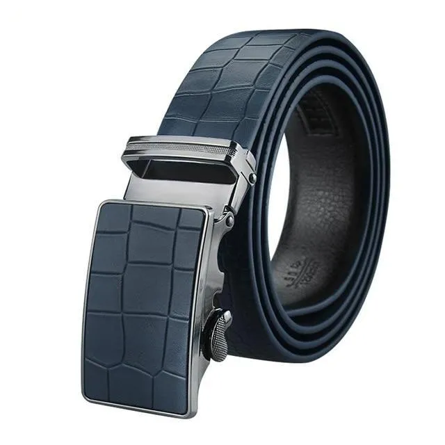 Luxury Crocodile Pattern Leather Belt